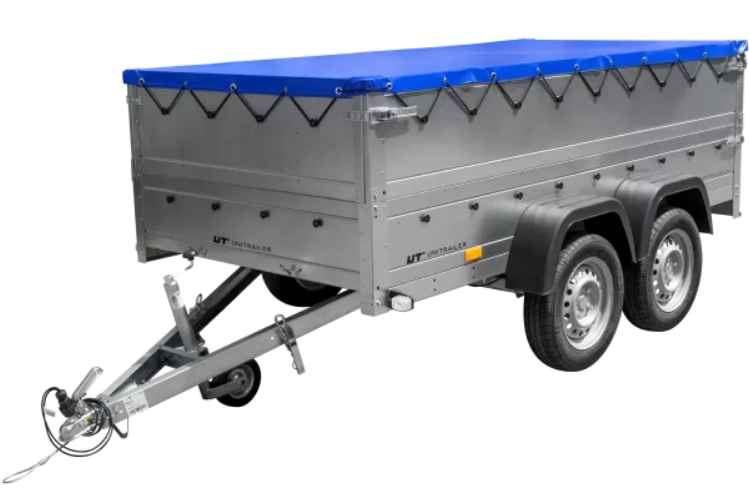Anhänger mit zwei Achsen Garden Trailer 264/2 KIPP inkl. zusätzliche Bordwände und Flachplane-Neu