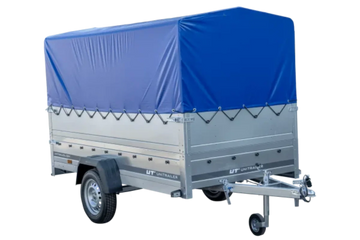 Pkw Anhänger Garden Trailer 264 KIPP mit Stützrad, zusätzlichen Bordwänden, Hochplane und Hochspriegel-Neu