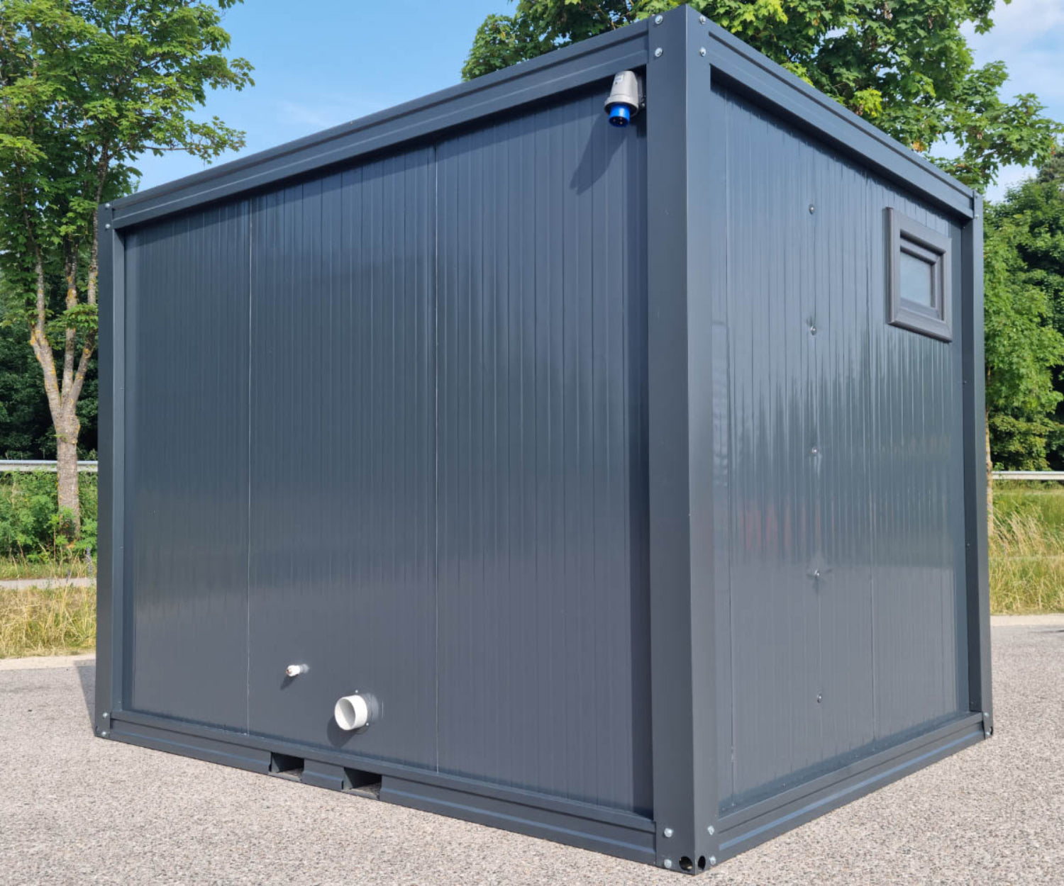 3 m PREMIUM Toilettencontainer – Doppelkabine für Damen und Herren